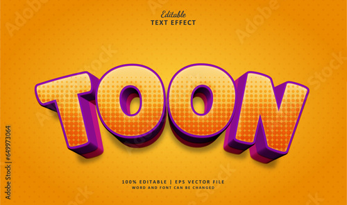 toon text effect style. Editable Text Effect Style 3d comic.