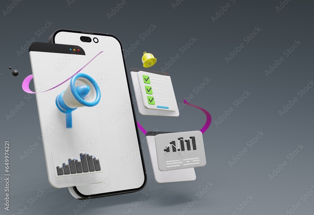 MOBILE WHITE SCREEN with 3d website dashboard ,data analysis ,seo ,ai ...