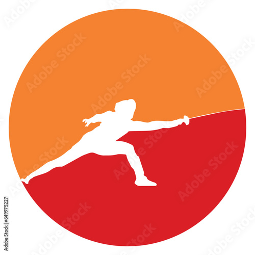 fencing sport icon vector