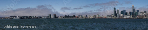 Pano of China Basin waterfront on a foggy day in San Francisco
