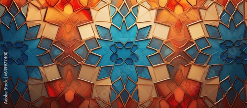 Arabic mosaic background  Arabic pattern wallpaper  Generative AI