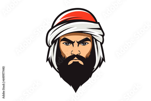 Arabian Man Head: A Mascot Logo, Icon, Badge, Emblem Template for Arabs in the World of Sports and Esports