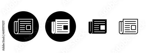 Newspaper icon set illustration. news paper sign and symbolign
