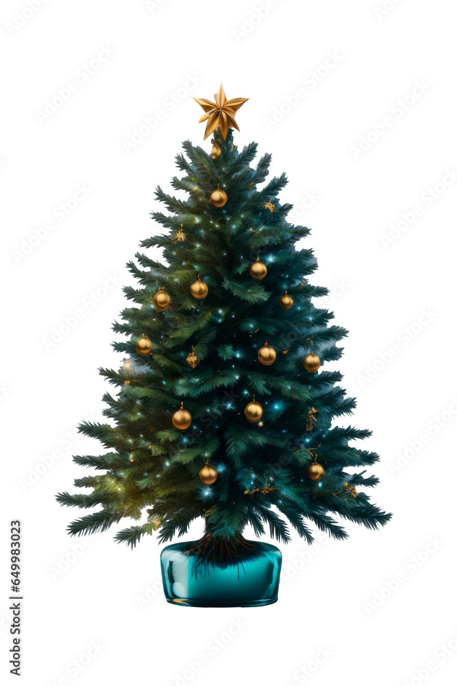 Fototapeta premium New Year tree 2024, transparent background