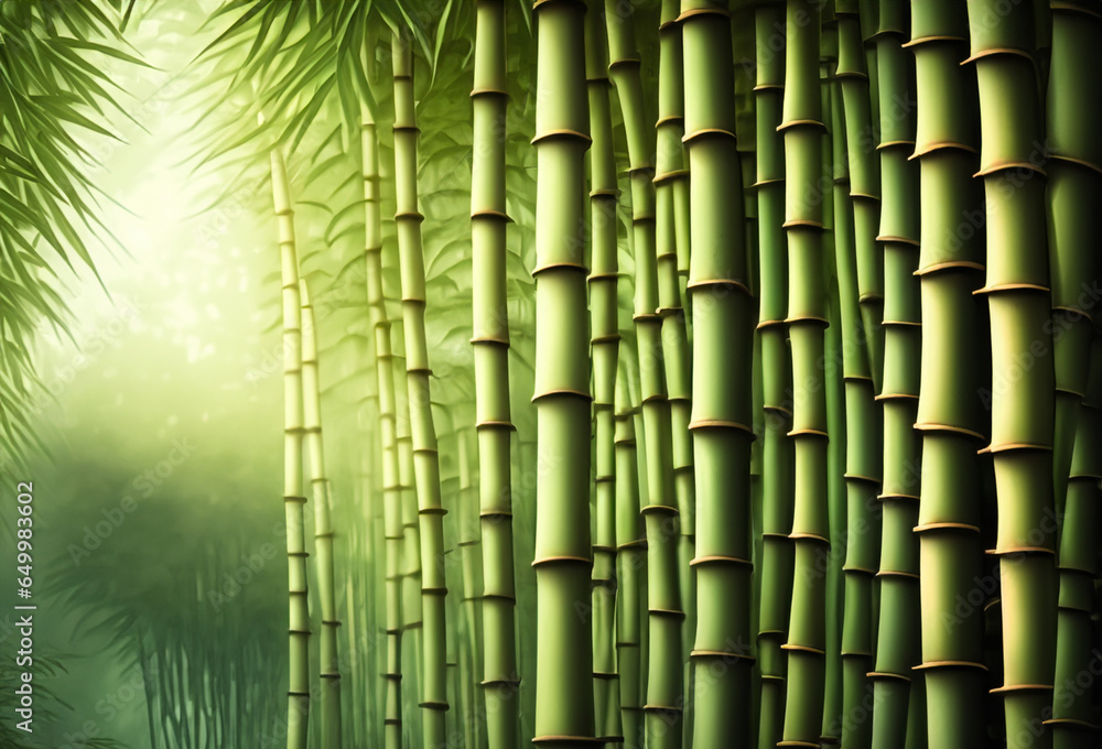 Fototapeta premium Bamboo grove. Green bamboo forest.