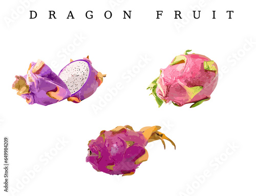 dragon fruit isolated on white background