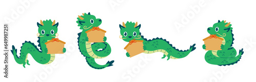 絵馬を持った辰のイラストセット