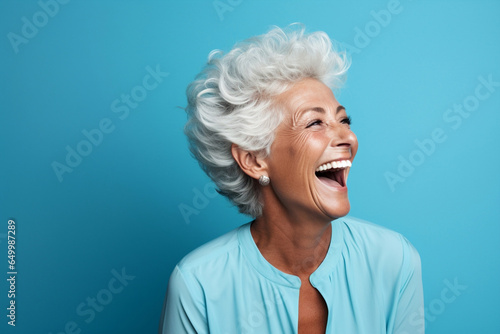 Happy woman grandmother person old smile female portrait mature beauty senior