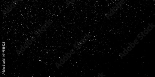 Night Sky with Stars. Falling dust in black background. Night starry sky with stars and planets suitable as background - Vector