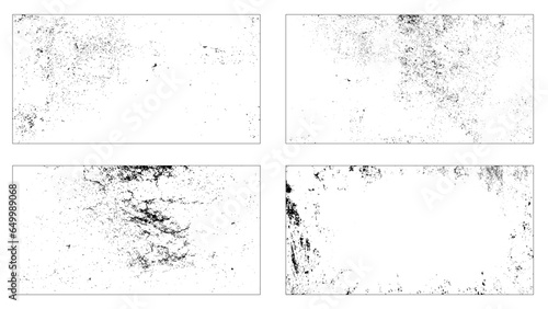Set of four grunge textures. Vector distress overlay textures.