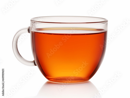 Black Tea Cup on a White Background