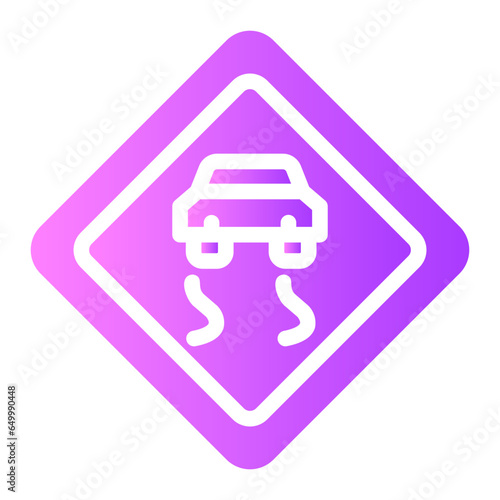slippery road Gradient icon