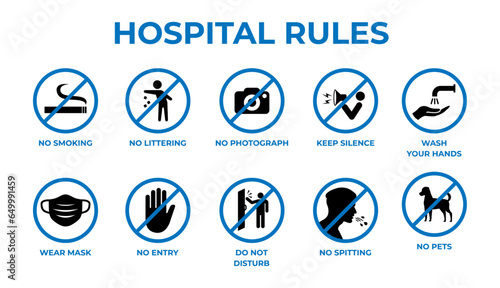 hospital rules sign illustration vector