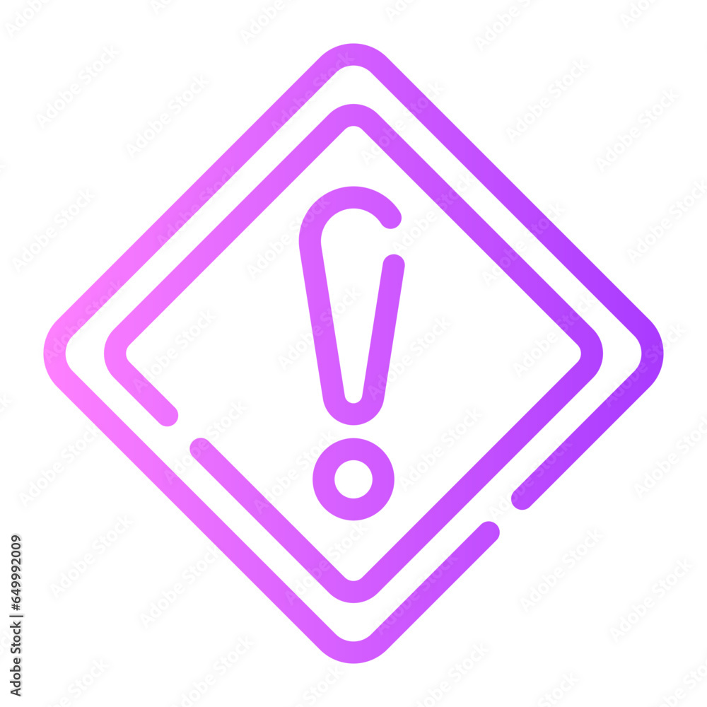 caution Line Gradient Icon