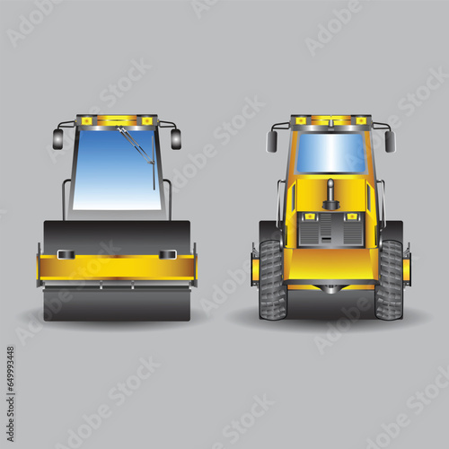 Flattening roll design with heavy machinery driver. vector