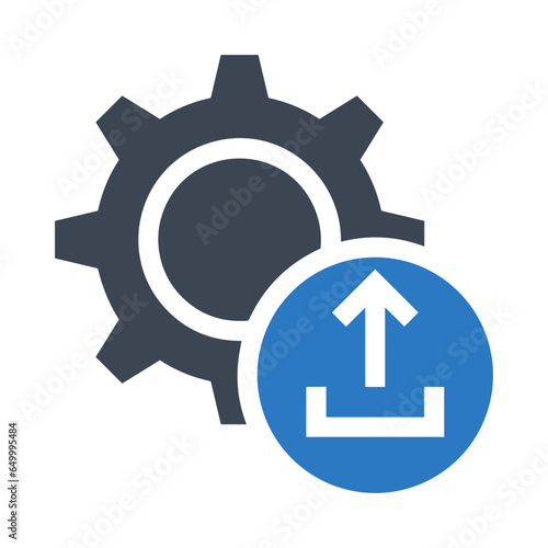 Gear setting symbol icon vector image. Illustration of the industrial wheel mechine mechanism design image