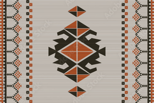Seamless tribal vector pattern. with coarse yarn texture
