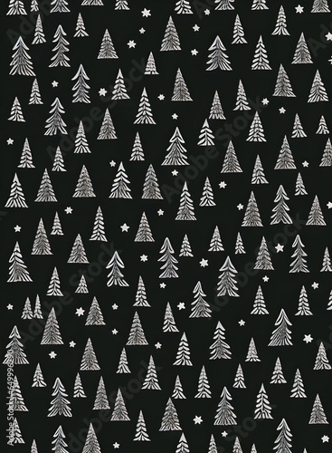 Simple Christmas seamless pattern with geometric motifs
