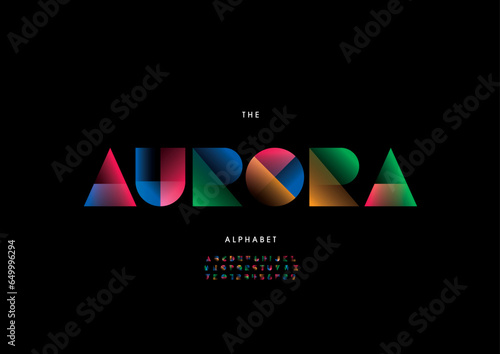 Vector of stylized modern font and alphabet