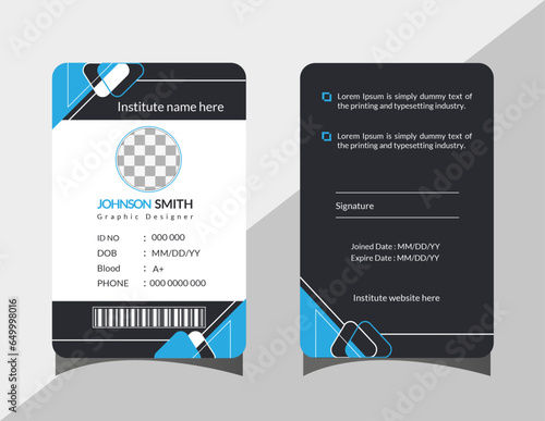 Creative Modern Id Card Template. corporate Modern and simple business office id card design.