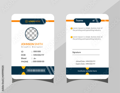Stylish Creative Modern Id Card Template, Modern unique professional id card design template.