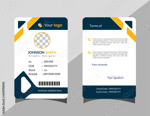 Stylish Creative Modern Id Card Template, Modern unique professional id card design template.