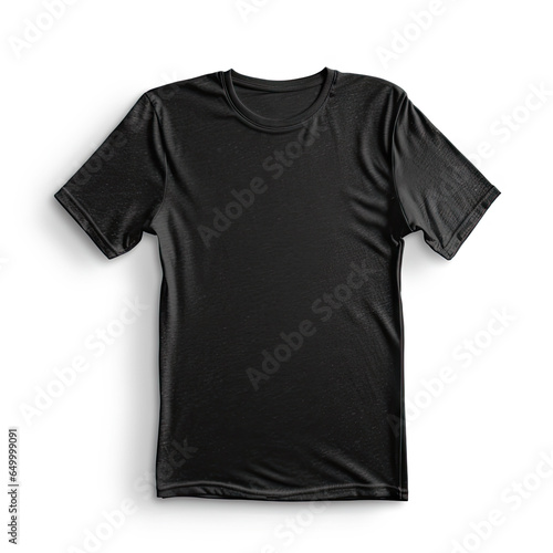 Black t-shirt isolated on white background, mockup.