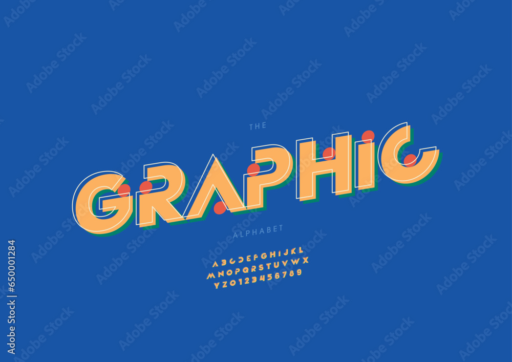 Fototapeta premium Vector of stylized modern font and alphabet