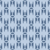 Japanese Zigzag Ellipse Motif Vector Seamless Pattern