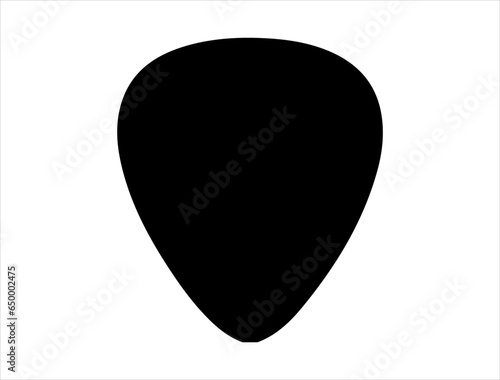 Guitar pick silhouette vector art white background
