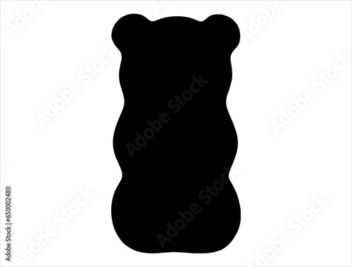 Gummy bear silhouette vector art white background