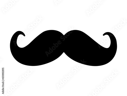 Handlebar mustache silhouette vector art white background