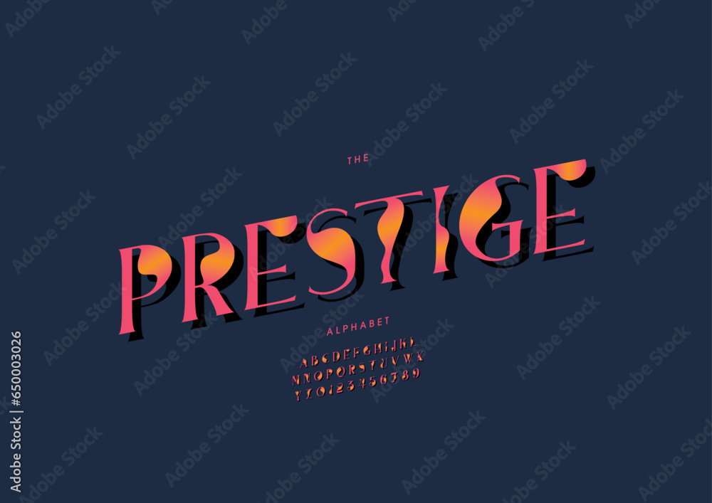 Vector of stylized modern font and alphabet Vector of stylized modern font and alphabet