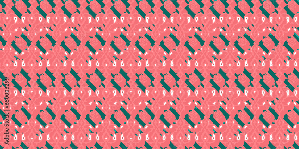 Fototapeta premium Pink RetroSeamless geometric pattern background with Pink RetroStyle Effect