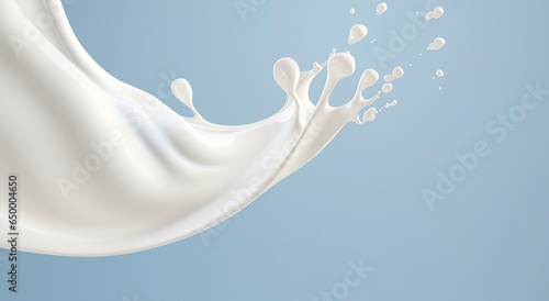 White milk splash isolated on background, liquid or Yogurt splash,  3d illustration.  photo