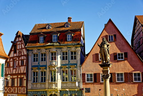 A warm day in the autumn city Bad Windsheim, Germany