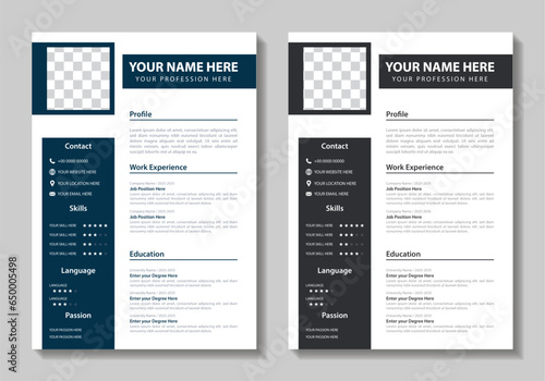 Clean Modern Resume and Cover Letter Layout Vector Template for Business Job Applications, Minimalist resume cv template, Resume design template, cv design, multipurpose resume design minimal Design