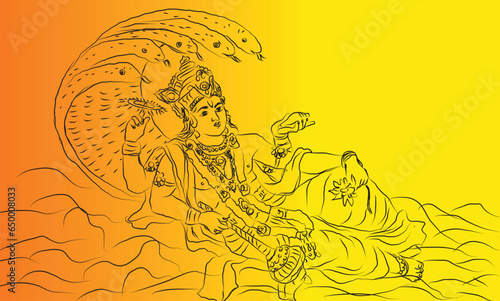 Lord Vishnu is a prominent deity in Hinduism and is considered one of the three principal deities of the Hindu pantheon, alongside Brahma and Shiva