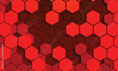 Dark red horizontal hexagonal honey technology abstract vector background