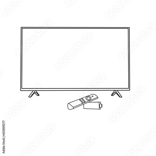 TV with a beautyfull remote.It is the best device for our entertainment