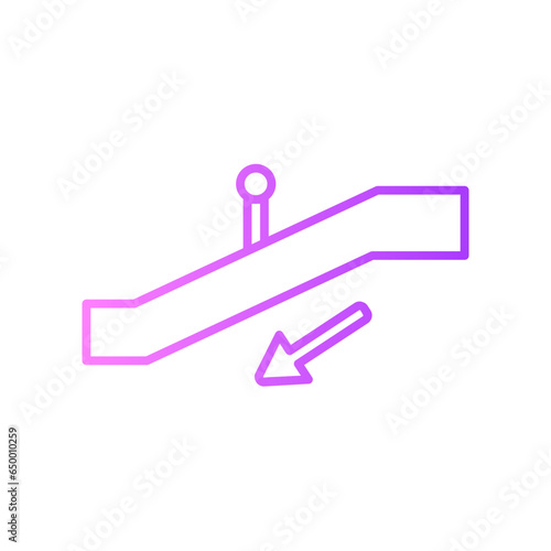 escalator down gradient icon