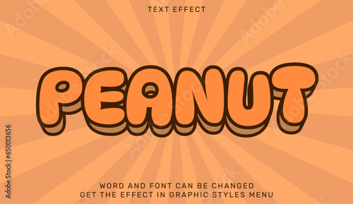Peanut text effect template in 3d design