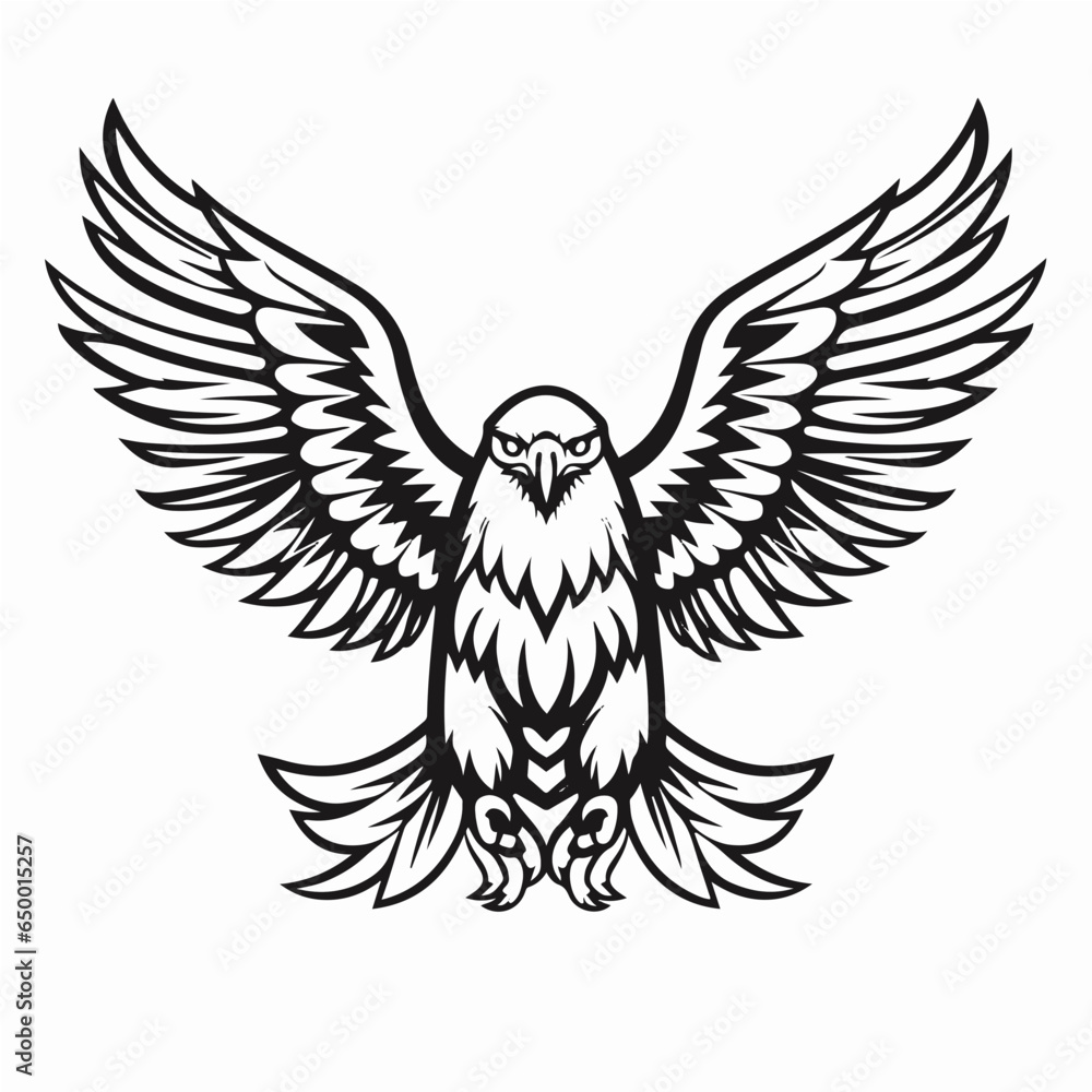 line art of eagle, vector logo line art of eagle, vector logo