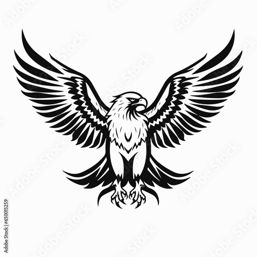 line art of eagle, vector logo