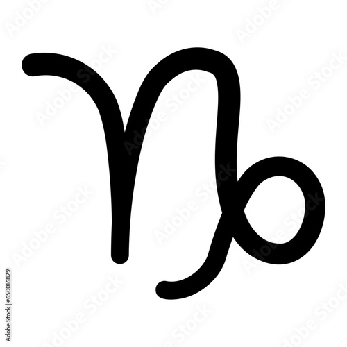 Capricorn, zodiac sign icon. Vector simple black outline icon.