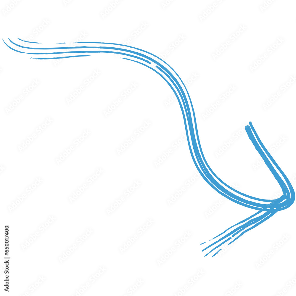 Digital png illustration of blue wavy arrow on transparent background ...
