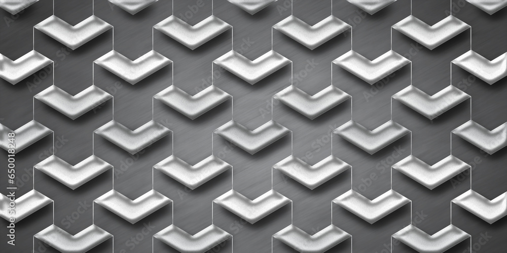 Stainless Steel Seamless geometric pattern background with Card Board Style Effect
Stainless Steel Seamless geometric pattern background with Card Board Style Effect