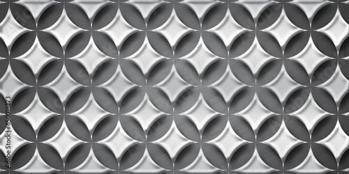 Stainless Steel Seamless geometric pattern background with Card Board Style Effect 