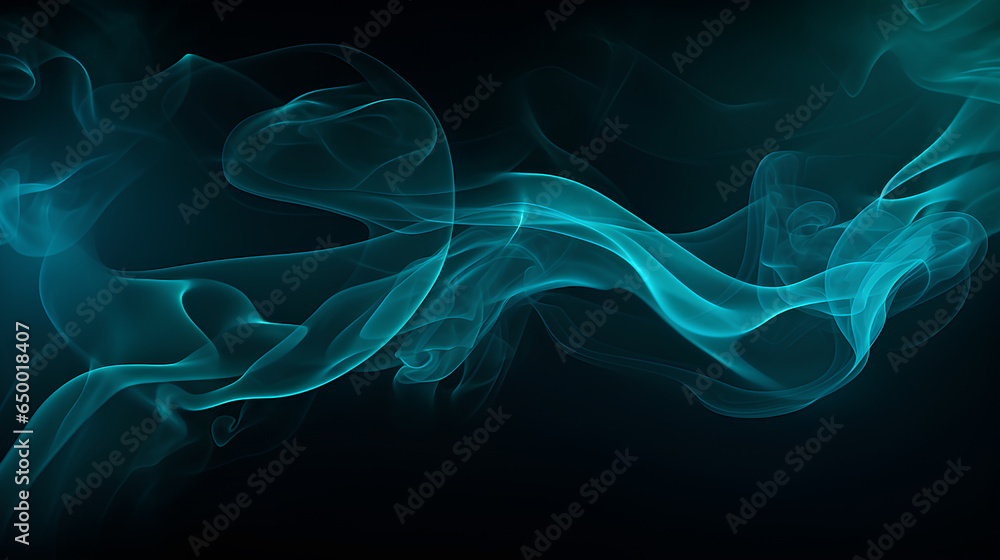 Abstract blue smoke on black backgrounds
