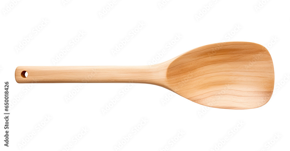 Wooden spatula isolated on transparent background, top view Wooden spatula isolated on transparent background, top view
